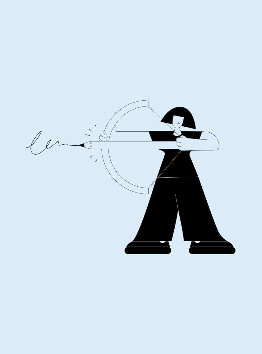 Illustration of woman shooting an arrow