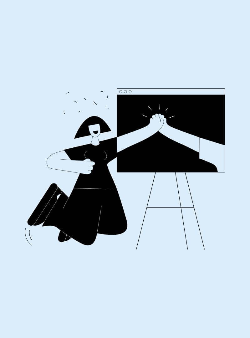 Illustration Woman doing a high five