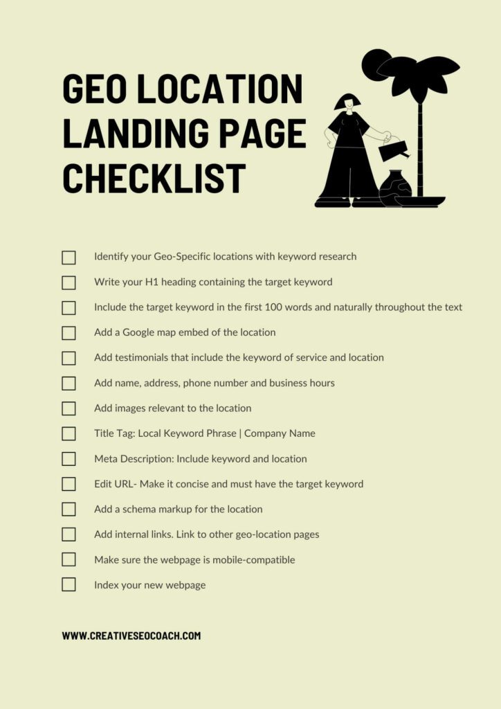 Geo location landing page checklist