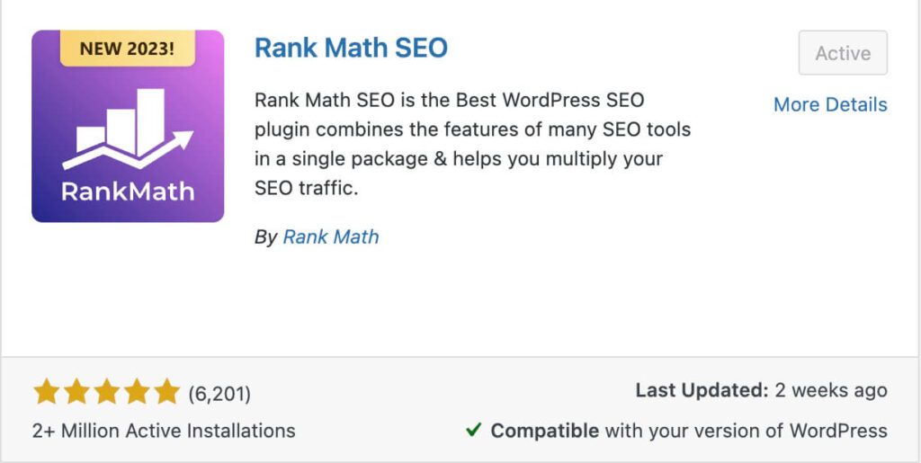 Rankmath plugin on the WordPress plugins site.