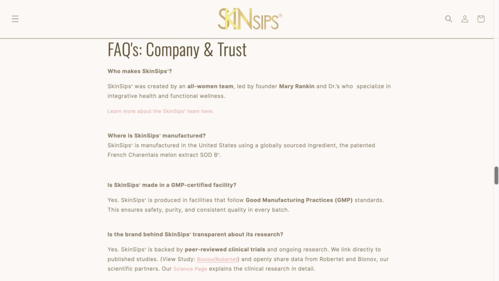 Skinsips FAQ Page