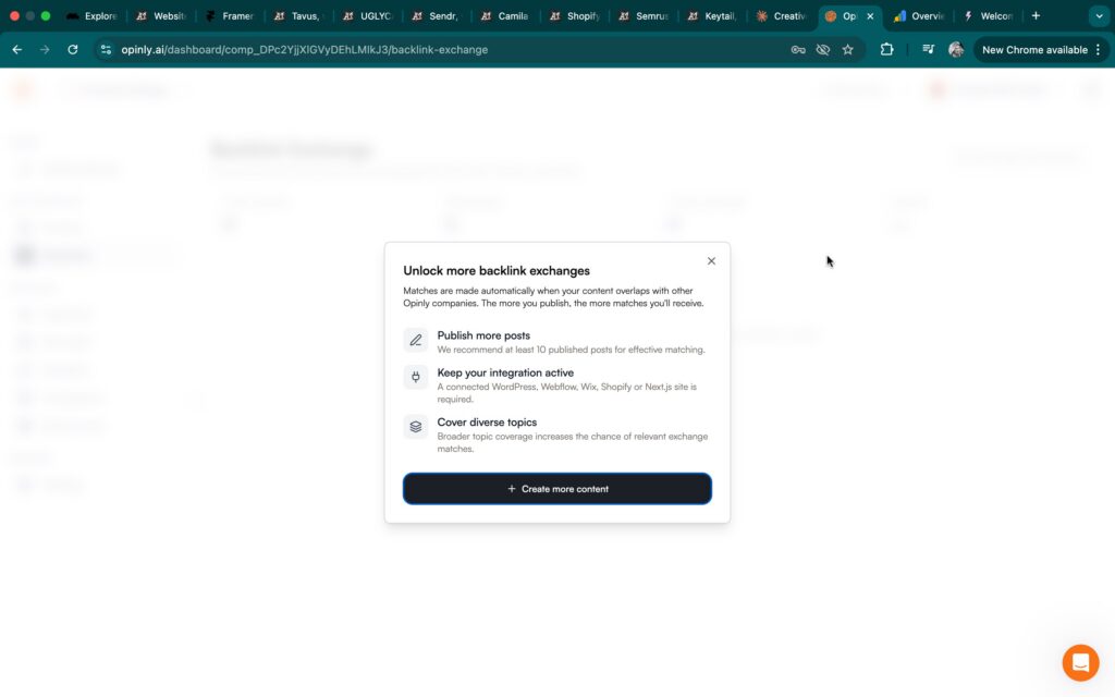 Opinly Backlink Exchange